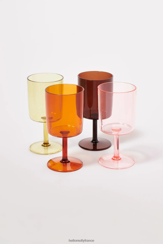 Hello Molly Sunnylife Lot de 4 verres à vin au bord de la piscine accessoires 40222H10268
