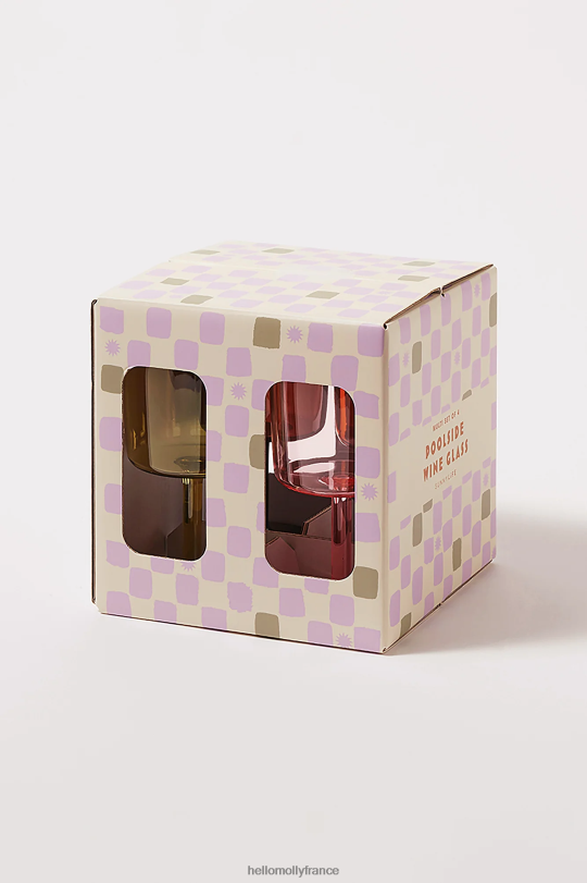 Hello Molly Sunnylife Lot de 4 verres à vin au bord de la piscine accessoires 40222H10268