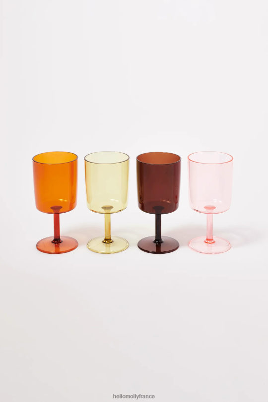 Hello Molly Sunnylife Lot de 4 verres à vin au bord de la piscine accessoires 40222H10268