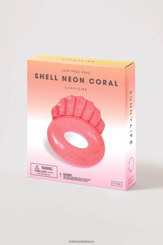 Hello Molly sunnylife luxe piscine anneau coquille néon corail accessoires 40222H10271