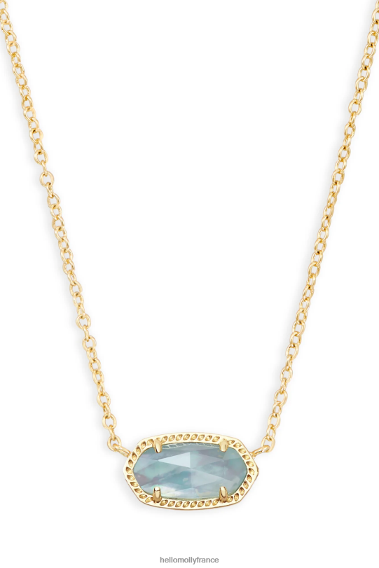 Hello Molly Kendra Scott Elisa collier pendentif court or illusion bleu clair accessoires 40222H10083