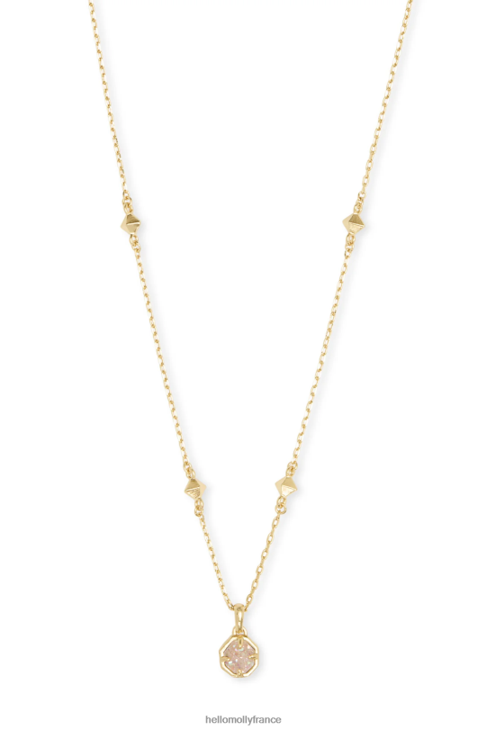 Hello Molly Kendra Scott Nola collier pendentif court or irisé drusy accessoires 40222H10081