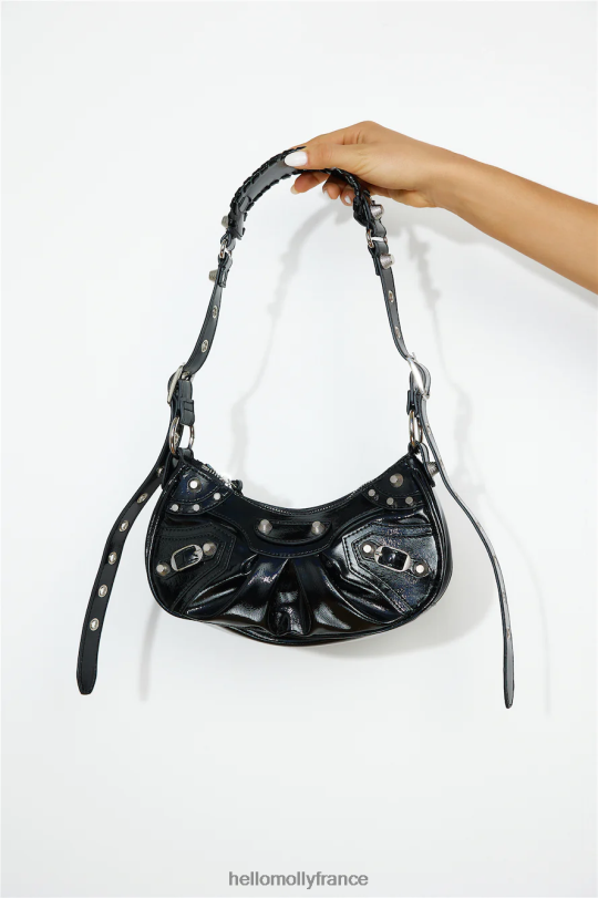 Hello Molly Billini Elly Sac à bandoulière Verni froissé noir accessoires 40222H10222