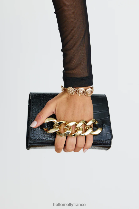 Hello Molly sac bandoulière billini annabelle croco noir accessoires 40222H10145