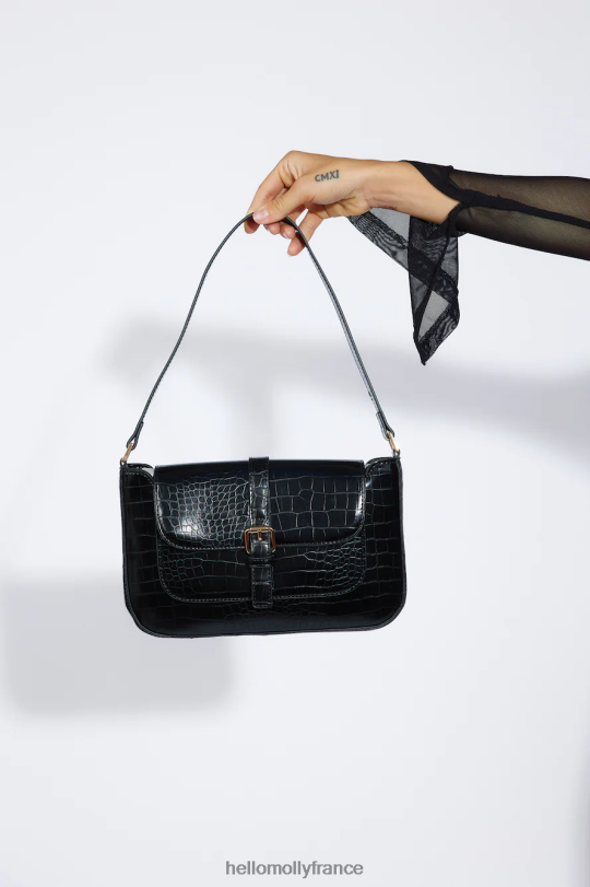 Hello Molly sac à bandoulière billini imogen noir croco accessoires 40222H10215