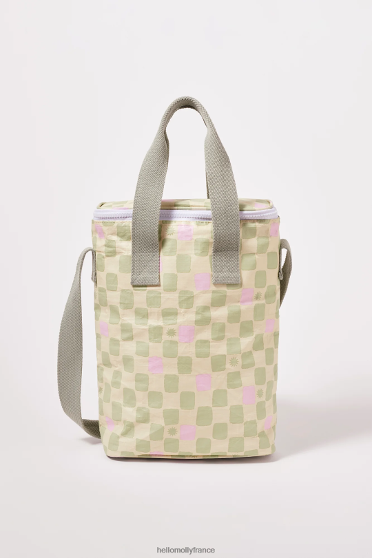 Hello Molly sac isotherme pour boissons sunnylife damier crème sauge accessoires 40222H10139