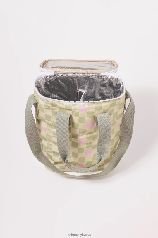 Hello Molly sac isotherme pour boissons sunnylife damier crème sauge accessoires 40222H10139