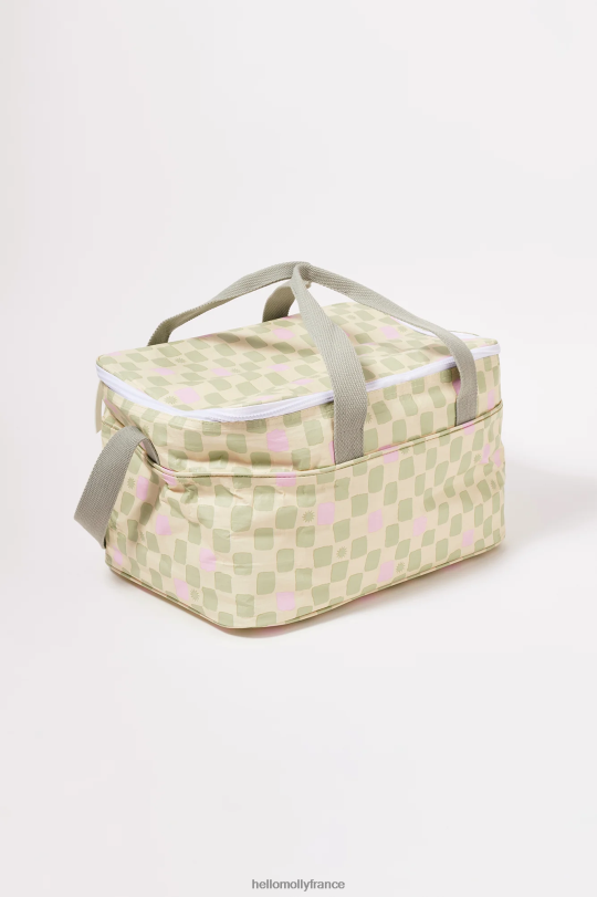 Hello Molly sunnylife grand sac isotherme damier crème sauge accessoires 40222H10138