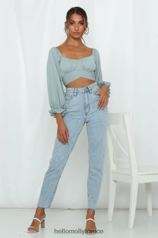 Hello Molly Lee High Moms Jeans bleu réel vêtements 40222H9773