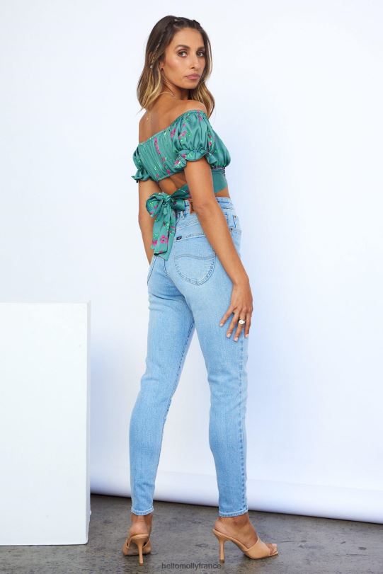 Hello Molly Lee Hourglass High licks - Jean court bleu optimal vêtements 40222H9781