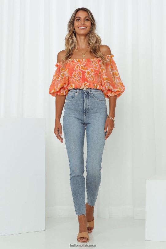 Hello Molly Lee Hourglass High licks jean court bleu gloire vêtements 40222H9784