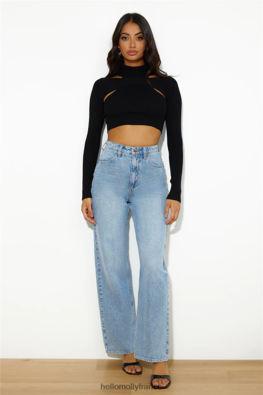 Hello Molly Wrangler Bella Baggy Jeans Bleu Métro vêtements 40222H9752