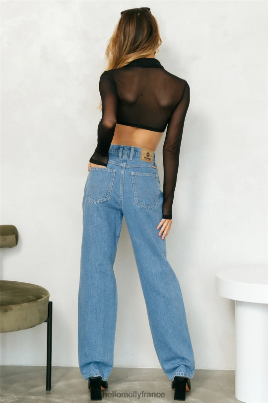Hello Molly Wrangler Frances - Jean coupe papa taille mi-haute contrebande vêtements 40222H9768
