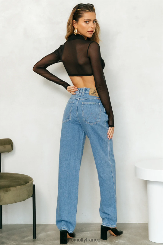 Hello Molly Wrangler Frances - Jean coupe papa taille mi-haute contrebande vêtements 40222H9768