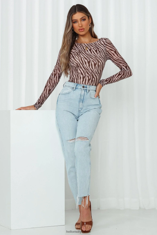 Hello Molly Wrangler a dessiné un jean avec une chaîne bleue vêtements 40222H9783