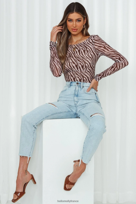 Hello Molly Wrangler a dessiné un jean avec une chaîne bleue vêtements 40222H9783