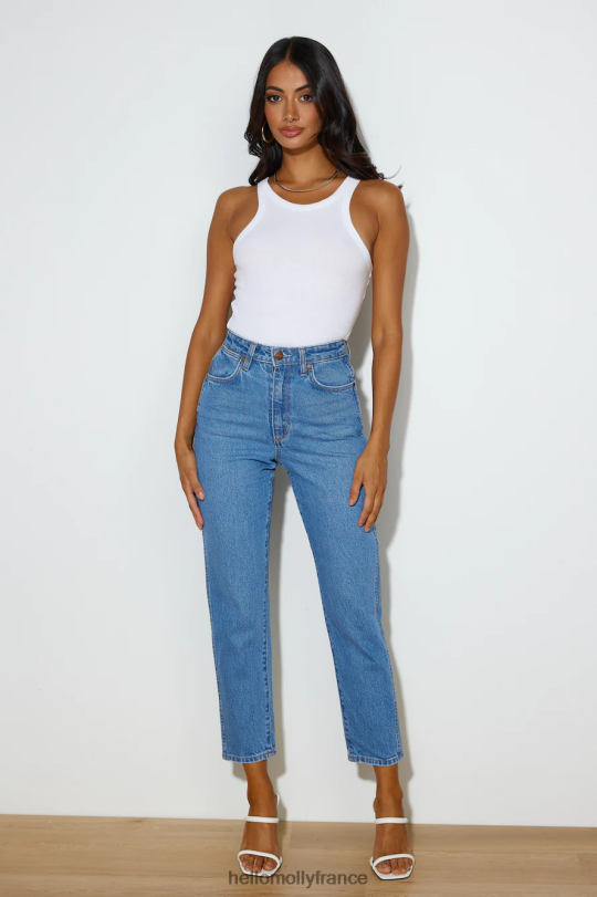 Hello Molly Wrangler a dessiné un jean bleu vêtements 40222H9760