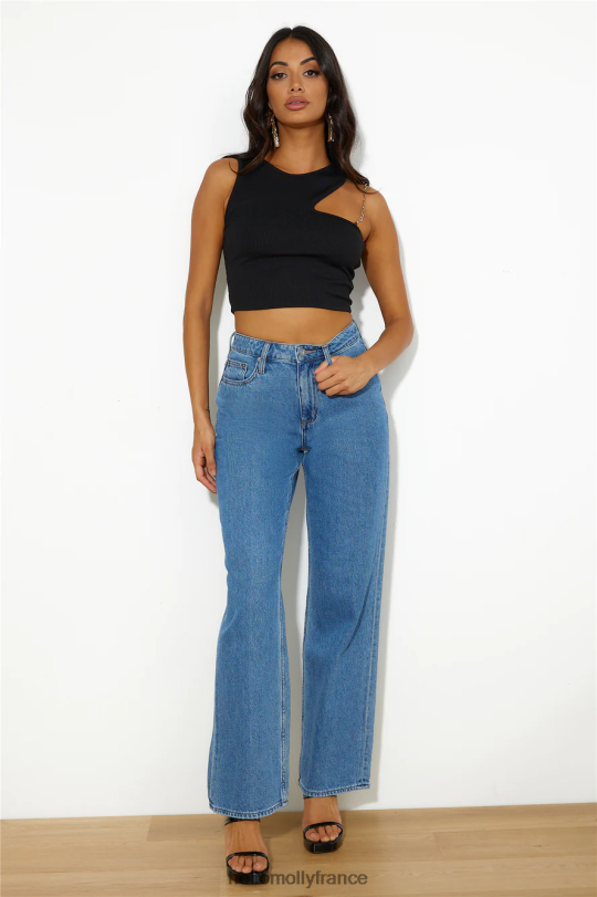 Hello Molly lee jean baggy mi-haut des années 90, saints bleus vêtements 40222H9757