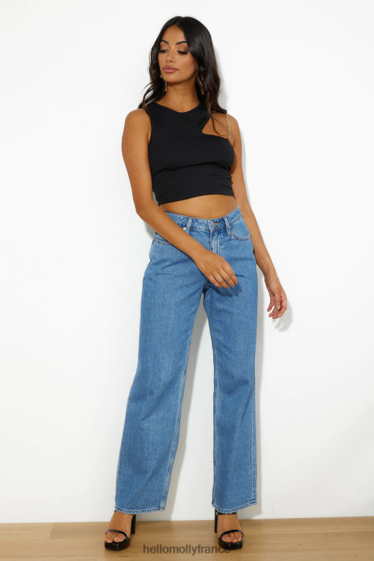 Hello Molly lee jean baggy mi-haut des années 90, saints bleus vêtements 40222H9757
