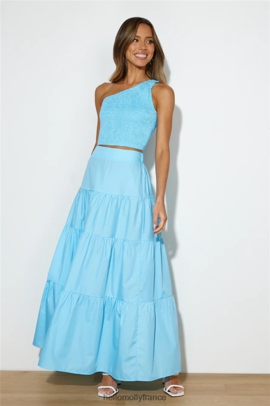 Hello Molly amoureux de l'été jupe longue bleu vêtements 40222H9644