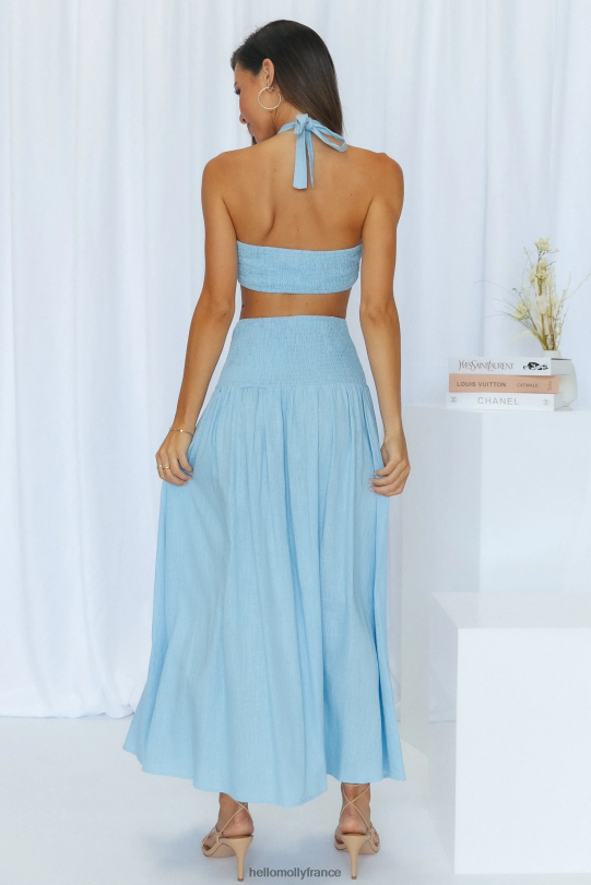 Hello Molly comme je l\'aime jupe longue bleue vêtements 40222H9143