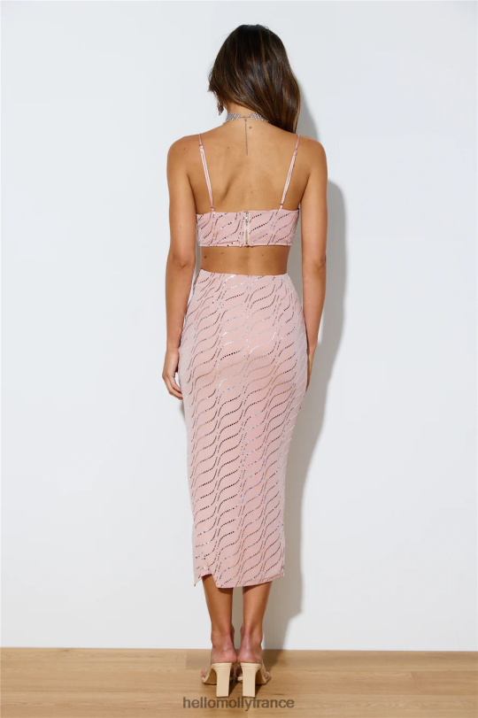 Hello Molly comme une jupe mi-longue de génie blush chatoyant vêtements 40222H9214