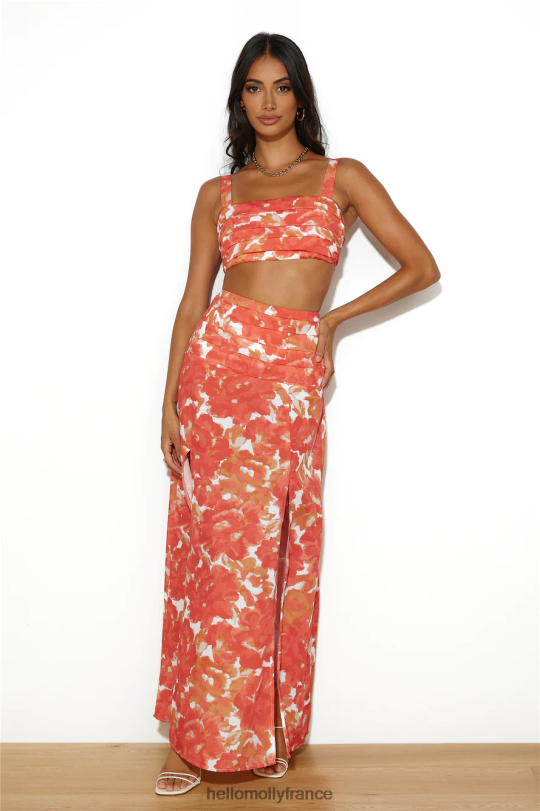 Hello Molly danser sous la jupe longue lueur orange vêtements 40222H9639