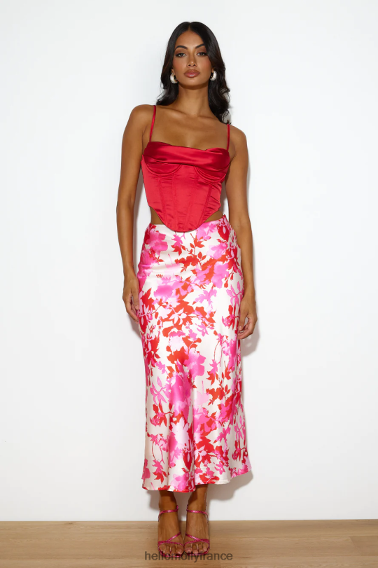 Hello Molly fabuleuse jupe midi invité rose vêtements 40222H9561