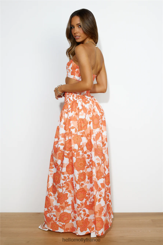 Hello Molly jupe longue crème brûlée orange vêtements 40222H9651