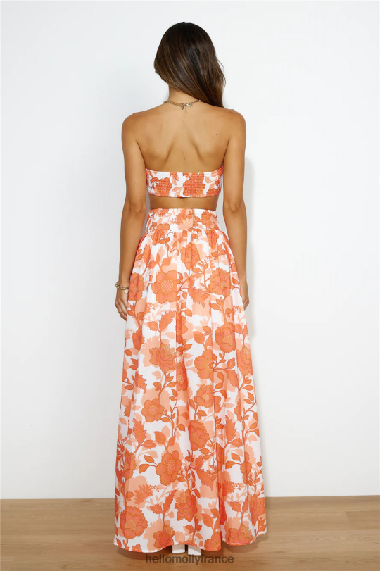 Hello Molly jupe longue crème brûlée orange vêtements 40222H9651