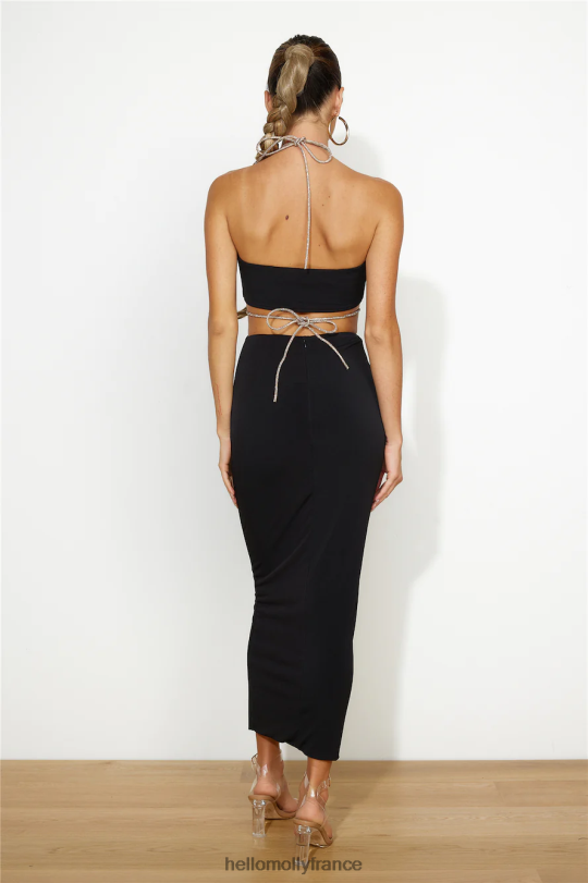 Hello Molly jupe longue fille élégante noire vêtements 40222H9567