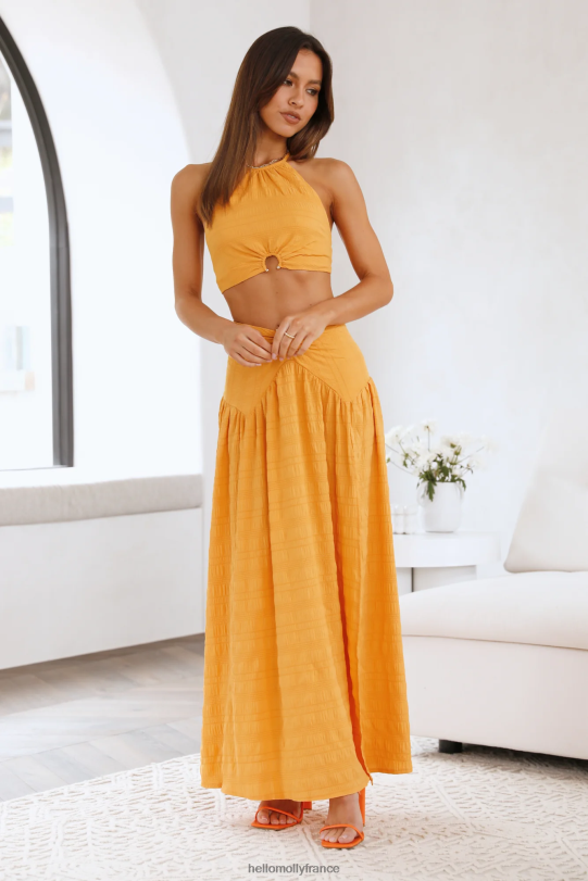 Hello Molly jupe longue moments du soleil jaune vêtements 40222H9258