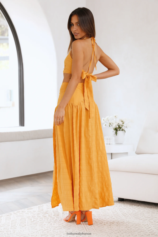 Hello Molly jupe longue moments du soleil jaune vêtements 40222H9258