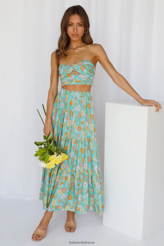 Hello Molly jupe longue si particulière vert vêtements 40222H9347