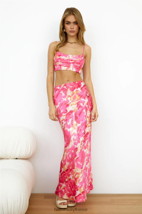 Hello Molly jupe midi cachée derrière tes yeux rose vêtements 40222H9654