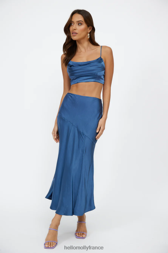 Hello Molly jupe midi la mieux habillée marine vêtements 40222H9576