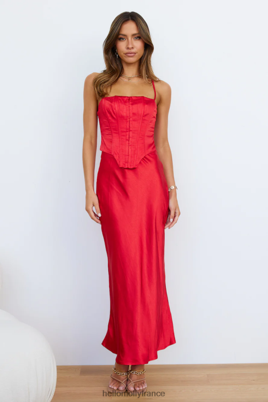 Hello Molly jupe midi trébuchée rouge vêtements 40222H9215