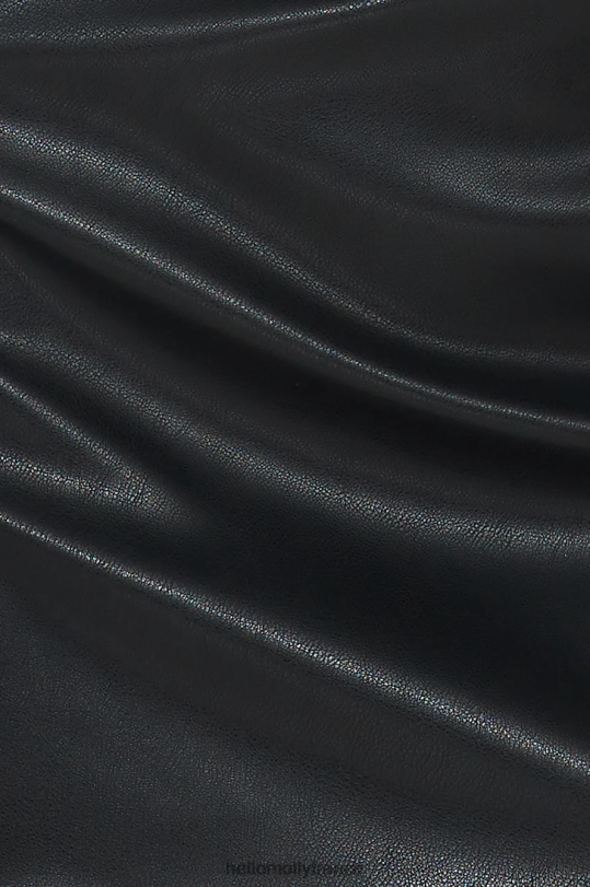 Hello Molly mini jupe rocker chic en simili cuir noir vêtements 40222H9382