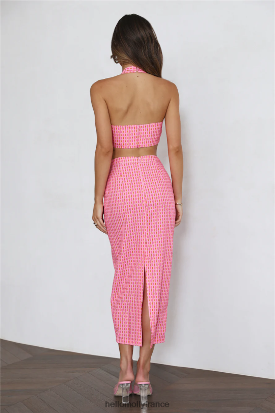 Hello Molly pour l\'été jupe midi rose vêtements 40222H9526