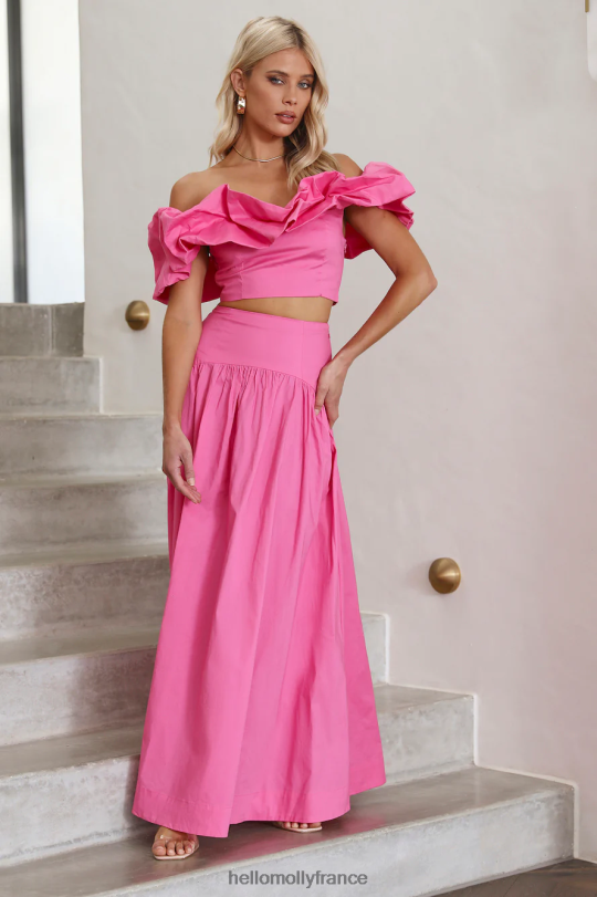 Hello Molly sept merveilles savannah jupe longue rose vêtements 40222H9650