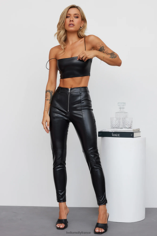 Hello Molly got that fire - pantalon en simili cuir noir vêtements 40222H9706