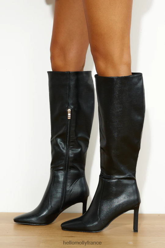 Hello Molly Billini May bottes écailles noires chaussure 40222H10048