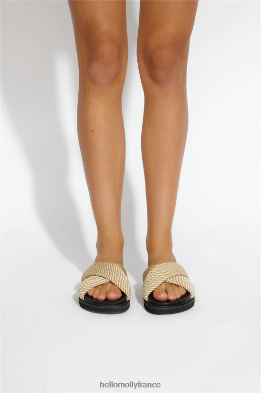 Hello Molly billini zira claquettes corde naturelle noir chaussure 40222H9982