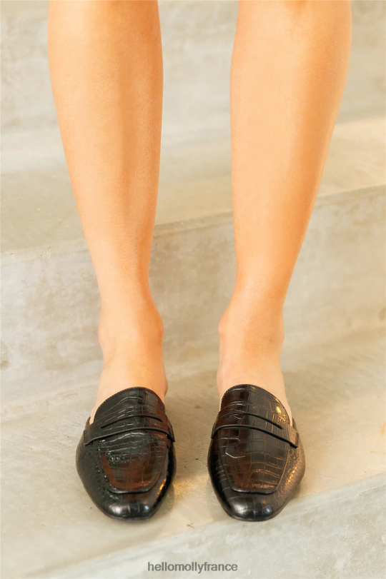 Hello Molly mocassin billini havanna croco noir chaussure 40222H9986