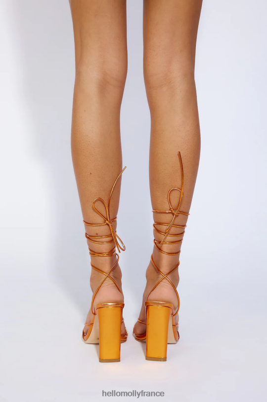 Hello Molly talons billini cyrus orange métallisé chaussure 40222H9861