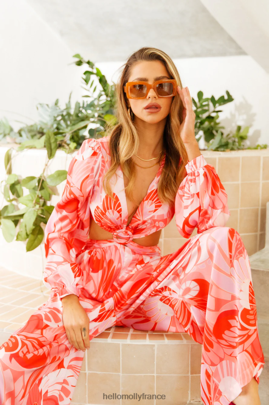 Hello Molly Combinaison bord des années 70 rose vêtements 40222H7757