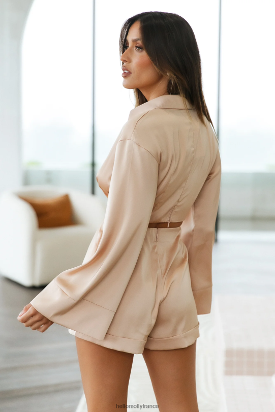 Hello Molly barboteuse fille sur le dessus beige vêtements 40222H7934