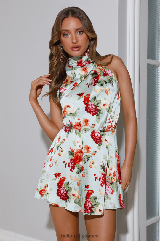 Hello Molly on film barboteuse en satin sauge vêtements 40222H7803