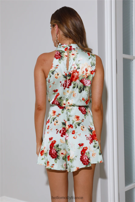 Hello Molly on film barboteuse en satin sauge vêtements 40222H7803