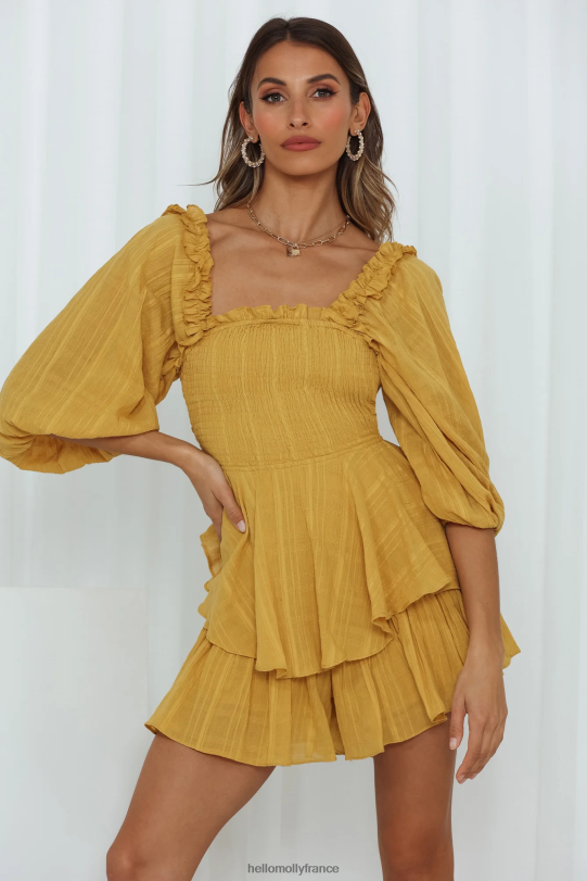 Hello Molly réfléchissez sur moi barboteuse moutarde vêtements 40222H7896